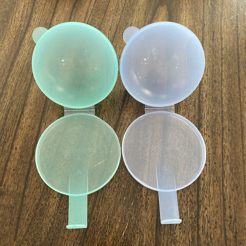Set of 2 Tupperware Forget Me Not Hanging Tomato Onion Keepers LG Green Aqua - Picture 3 of 4